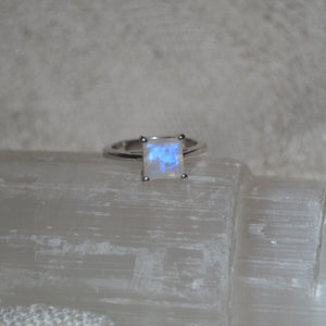 Sterling Silver Square Moonstone Ring (1.25ct)