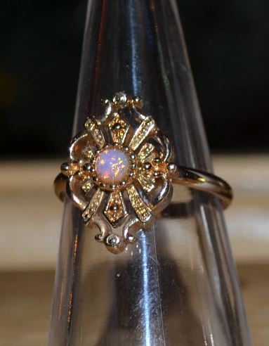 Victorian Style Cocktail Opal Ring