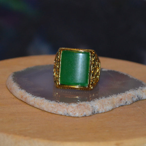 Vintage Jade 18kt Gold Filled Ring