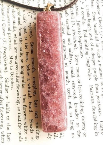 Genuine Natural Strawberry Quartz Necklace