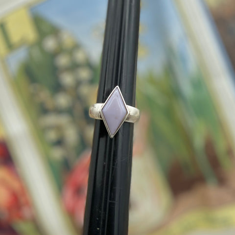 Kunzite Sterling Silver Wide Band Ring