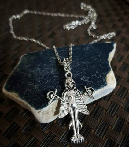 Goddess Fairy Silver Tone Necklace
