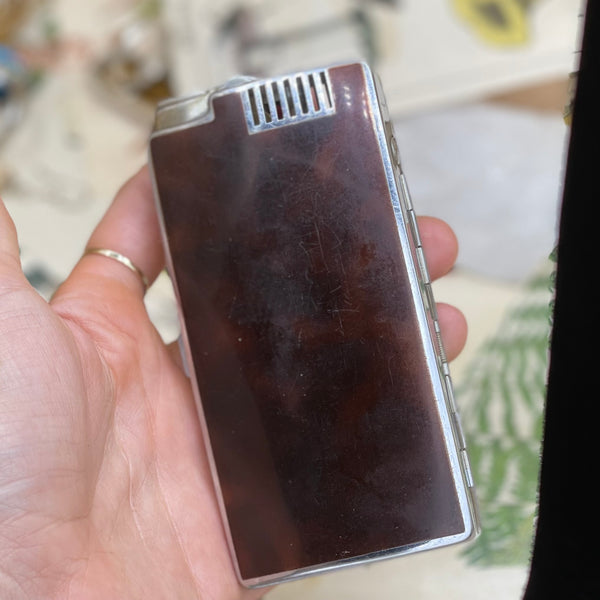 Art Deco Cigarette Case with Built In Lighter