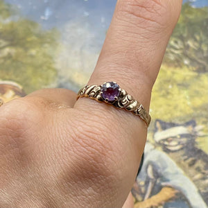 Art Deco 14kt Solitaire Amethyst Ring