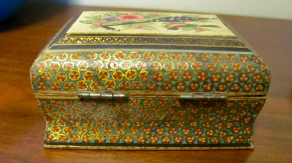 Vintage Bohemian Hand painted Wooden Ring/Trinket Boxes