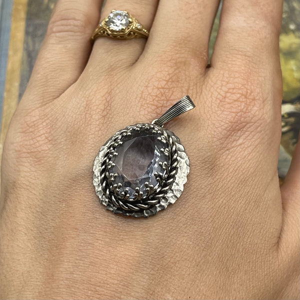 Vintage Pale Amethyst Glass Pendant