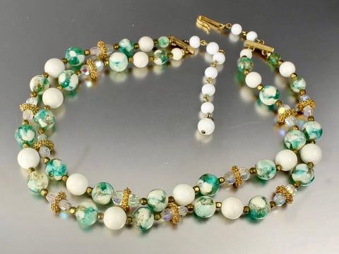 1950’s Double Strand Glass Bead Necklace