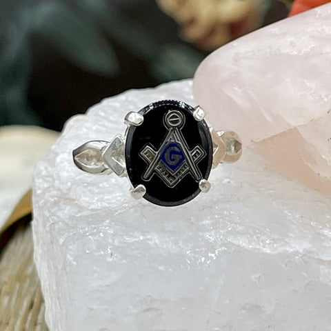 Vintage Sterling Silver Masonic “G” Initial Ring