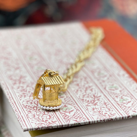 Vintage Gold Tone Wishing Well Bracelet