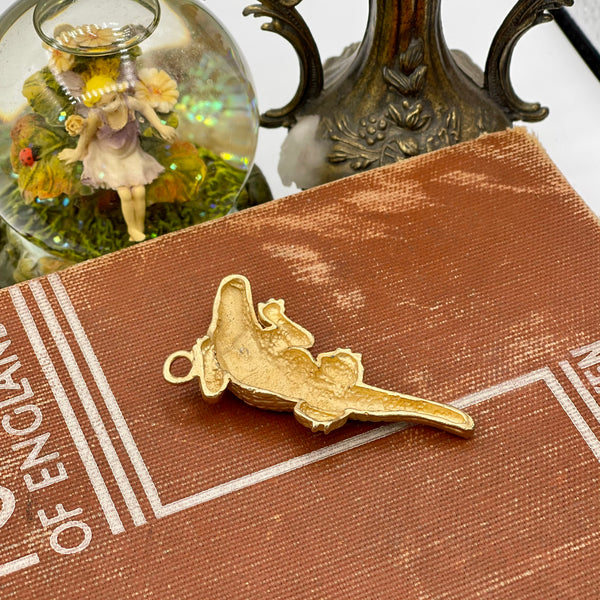 Vintage Gold Tone Crocodile Pendant