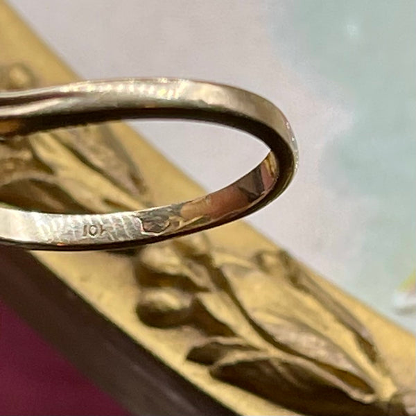 Vintage 10kt Yellow Gold Ring with Pink Tourmaline and White Gold Accents