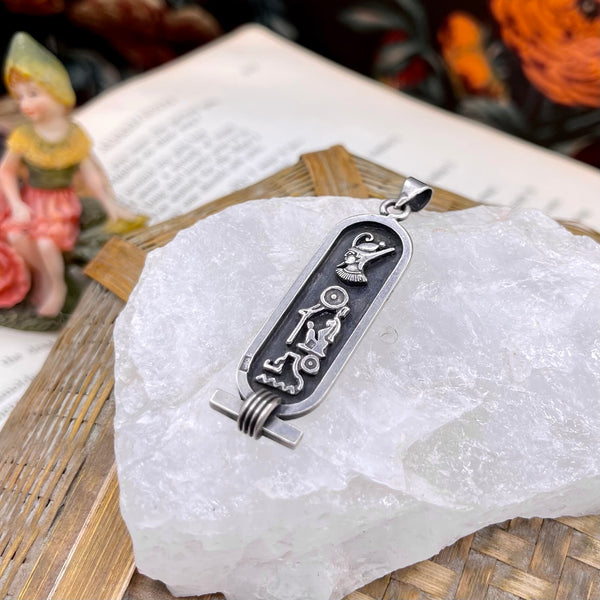 Vintage Egyptian Revival Hieroglyphics Pendant