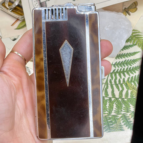 Art Deco Cigarette Case with Built In Lighter