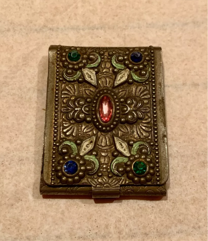 Engraved Vintage Match Holder Case