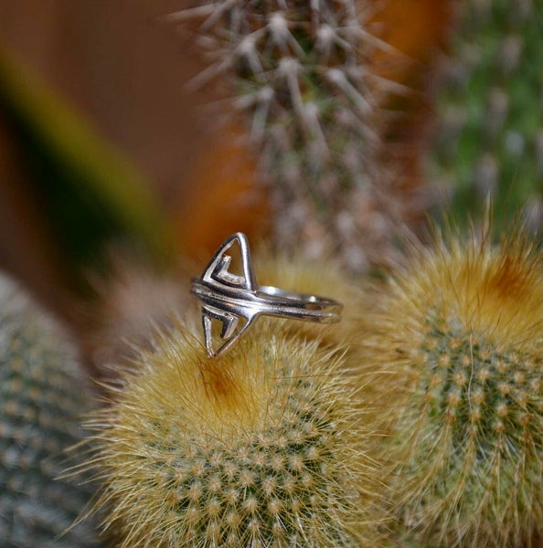 Sterling Silver Handmade Abstract Triangle Ring