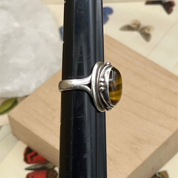 Vintage Sterling Tigers Eye Ring