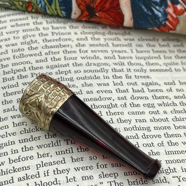 Antique Bakelite Gold Tip Cigar Holder
