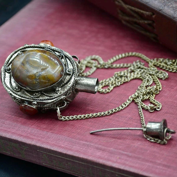 Vintage/Antique(?) Potion/Stash Necklace with Stones