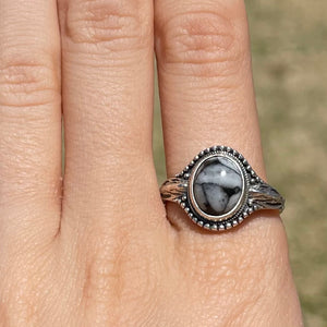 Vintage Zebra Jasper Sterling Silver Ring