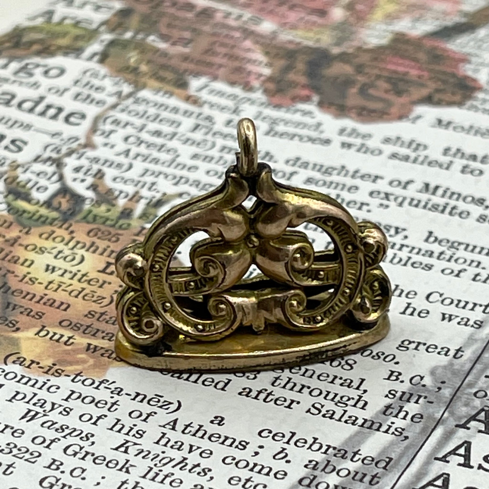 Antique Gold Filled Watch Fob Engraved (“FB”)