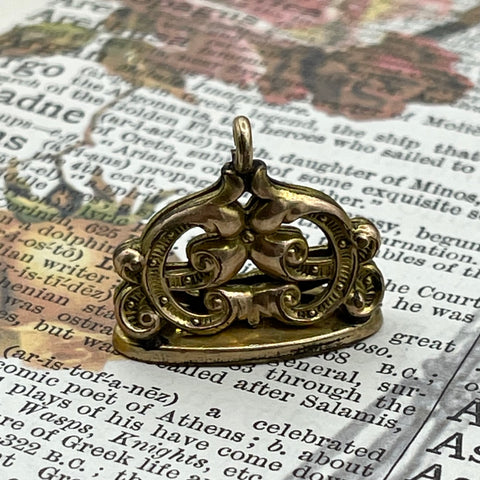 Antique Gold Filled Watch Fob Engraved (“FB”)