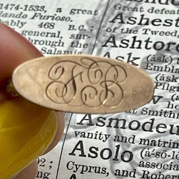 Antique Gold Filled Watch Fob Engraved (“FB”)