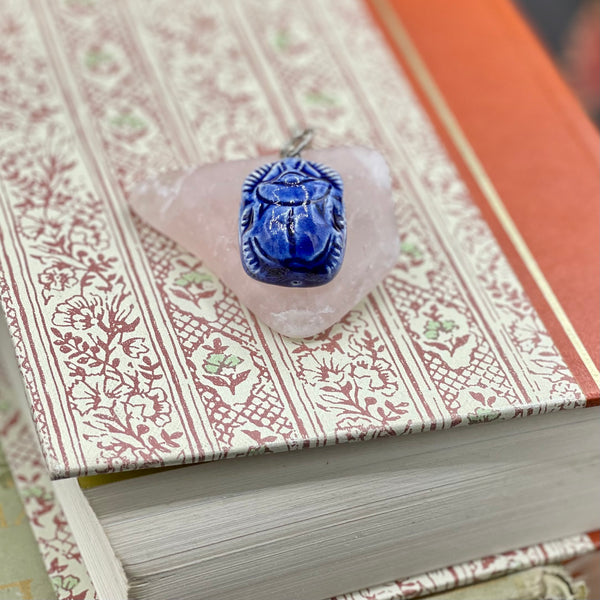 1970’s Carved Glass Scarab Beetle Pendant