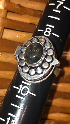 Labradorite 925 Silver Poison Ring ☠️