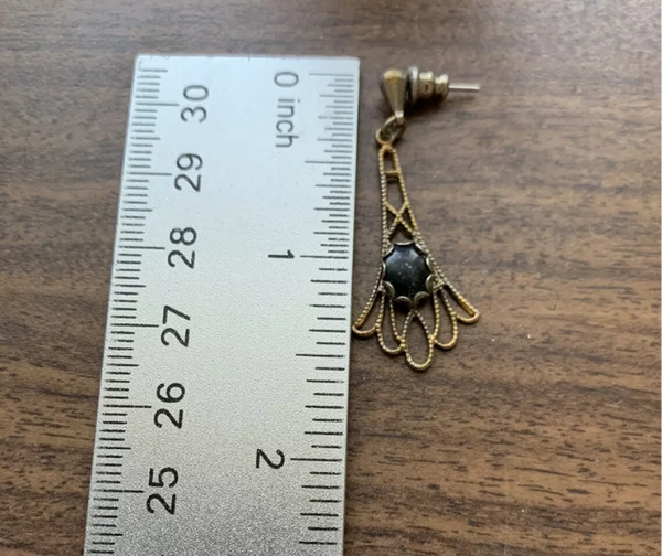 Vintage Art Nouveau Onyx Earrings