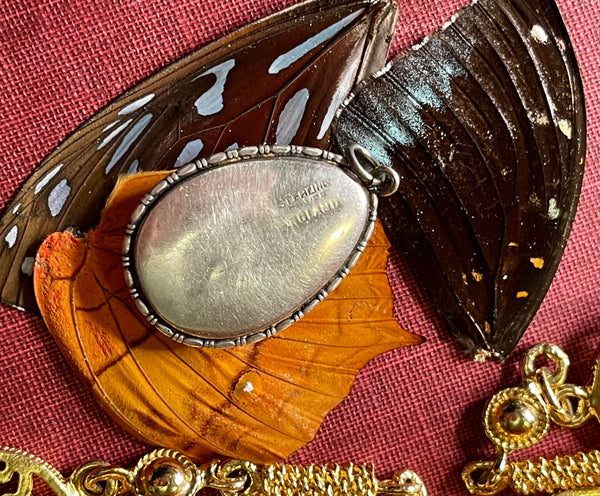 Antique Art Nouveau Butterfly Wing Pendant