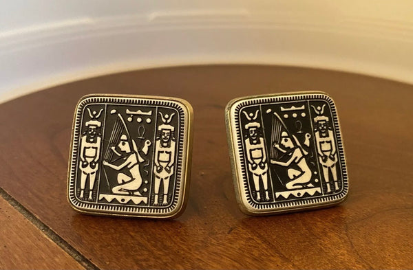 1970’s Egyptian Revival Hieroglyphic Cufflinks