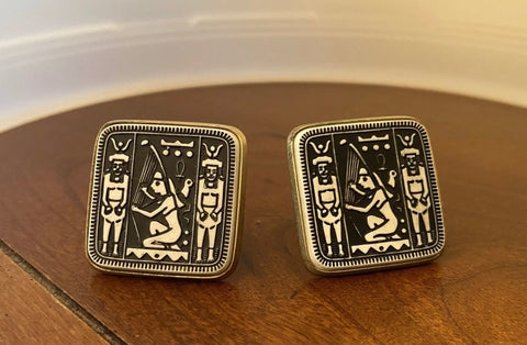1970’s Egyptian Revival Hieroglyphic Cufflinks