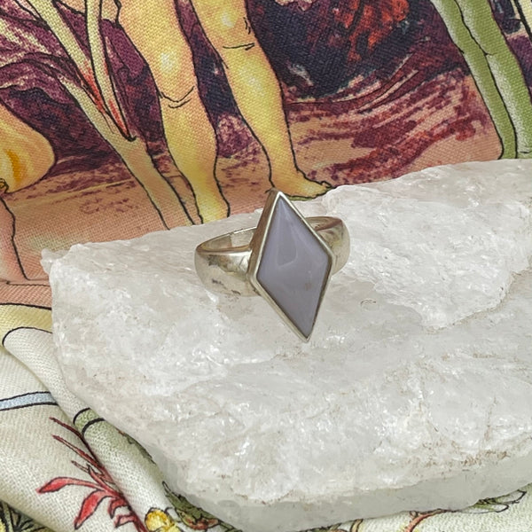 Kunzite Sterling Silver Wide Band Ring