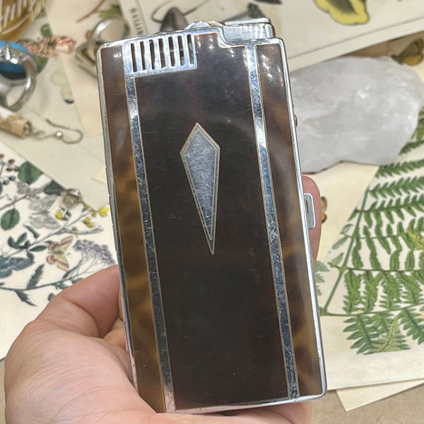 Art Deco Cigarette Case with Built In Lighter