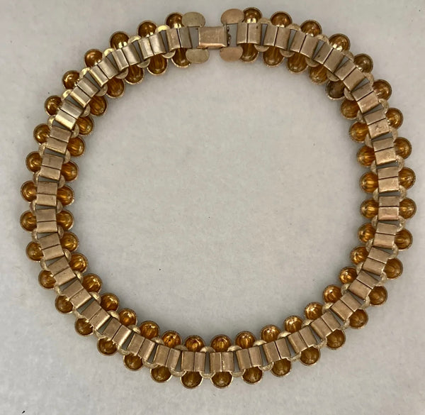 1940’s Hand Painted Floral Panel Necklace