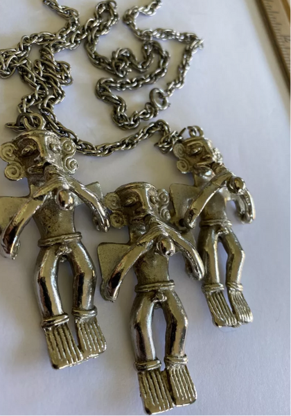 Vintage Tribal Men 26” Chunky Necklace