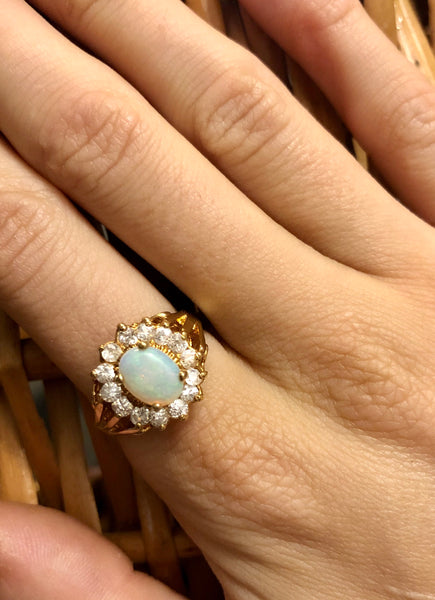 14kt Gold Plated Opal Ring