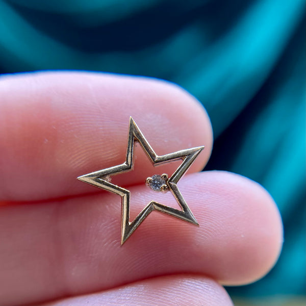 14kt Gold Star with Diamond Pendant