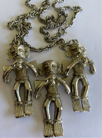 Vintage Tribal Men 26” Chunky Necklace