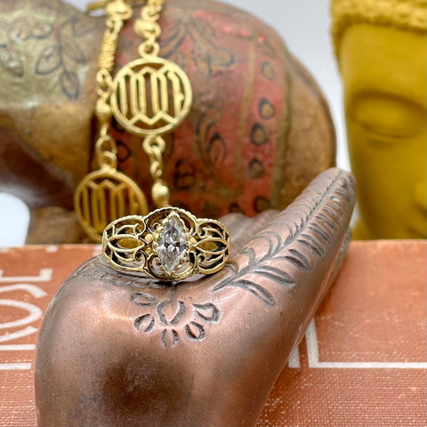 Unmarked Estate Find Filigree Ring