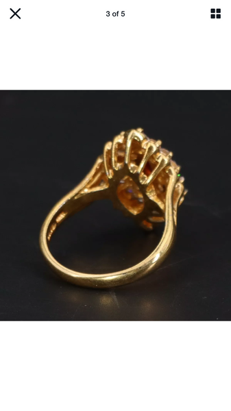 Vintage Gold Plated Sterling Silver Garnet Ring