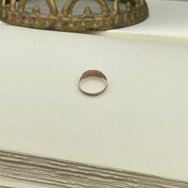 Antique Seed Pearl & Turquoise 10kt Rose Gold Ring