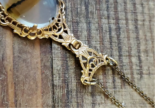 Vintage 12kt Gold Filled Scottish Moss Necklace