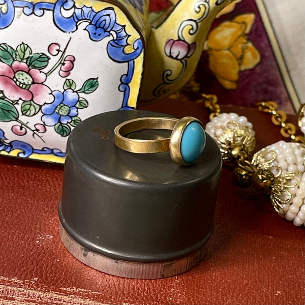 Retro Turquoise Dome Ring