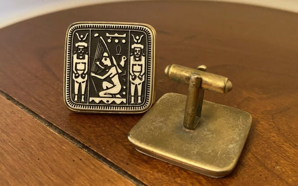 1970’s Egyptian Revival Hieroglyphic Cufflinks