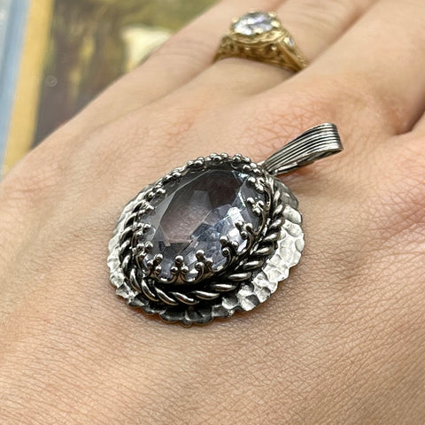 Vintage Pale Amethyst Glass Pendant