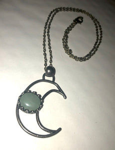 Vintage Aventurine Moon Necklace