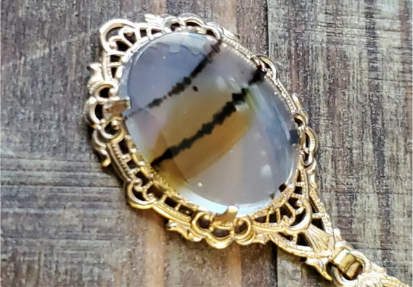 Vintage 12kt Gold Filled Scottish Moss Necklace