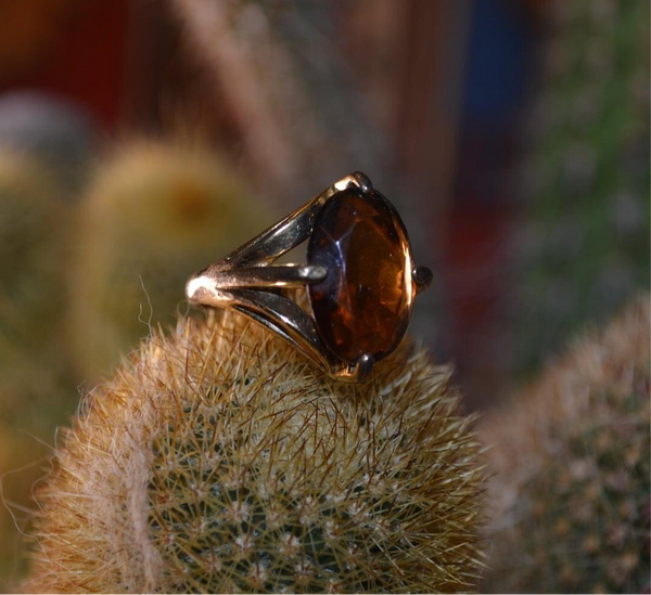 Vintage 14kt Gold Filled Brown Topaz Ring