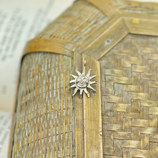 Vintage Small Sterling Silver Sun Face Pendant